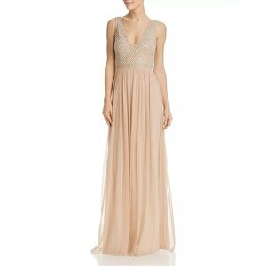 Adrianna Papell Nude Maxi Dress